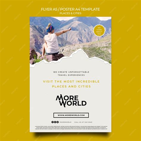 Modèle de flyer pour les villes et les lieux qui voyagent | PSD Gratuite