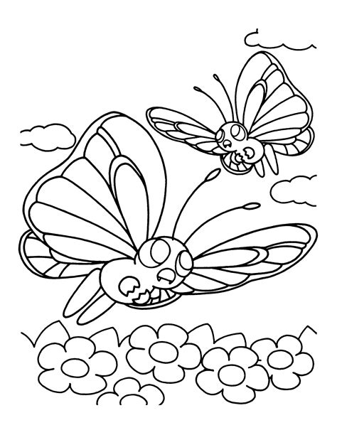Pokemon Coloring Pages butterfree | BubaKids.com
