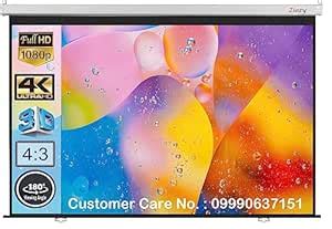 Ziozy 120 inch Wall Type Pull Down Spring Action Projector Screen, Size ...