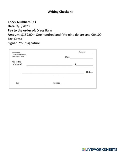 Image result for Practice Writing Checks Worksheet