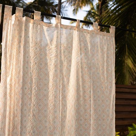 White Bandhani Jaipuri Lurex Curtain for Doors & Windows - Loops ...
