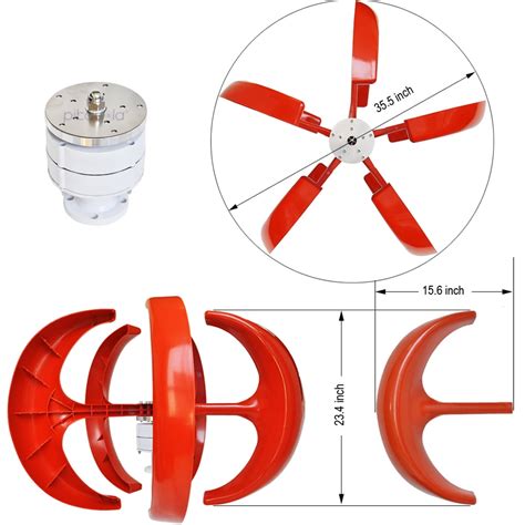 Buy Pikasola Wind Turbine 200W max 220W 12V 5 Blade Wind Vertical Axis ...