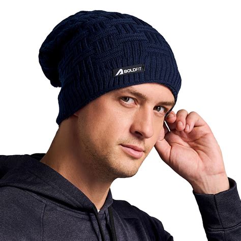 Boldfit Long Winter Caps for Men Woolen Beanie Cap for Men & Women ...