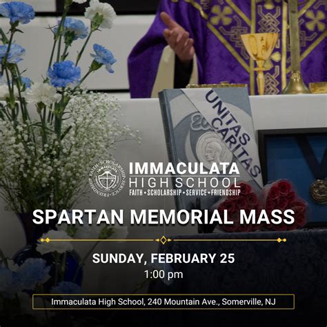 20th Annual Spartan Memorial Mass Feb. 25 - Immaculata High School