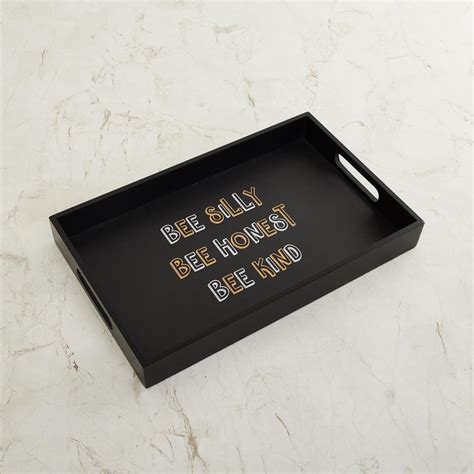 Buy Honeybee Digital Printed Rectangular Tray- Wood- 25 x 40 cm from ...