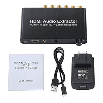 MICROWARE HDMI Audio Extractor with Volume Adjustment 4K 3D DAC HDMI to ...