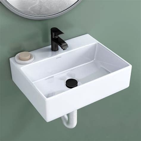 JAQUAR Continental Series Wall Hung WASH Basin (White) with Faucet Hole ...