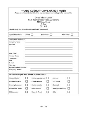 Fillable Online topworktops co TRADE ACCOUNT APPLICATION FORM - Top ...