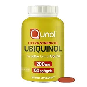 Qunol - Ubiquinol Active Coq10 Extra Strength 200 Mg. 60 Softgels ...
