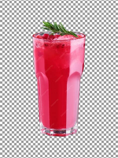 Premium PSD | Fresh cranberry juice with crushed ice in glass isolated ...