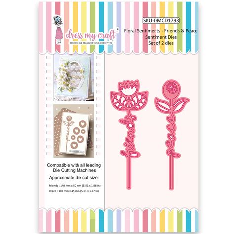 Floral Sentiments - Friends & Peace - Sentiment Dies – Dress my craft