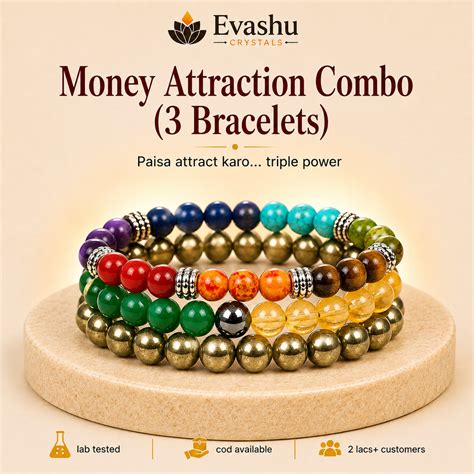 Certified Natural Money Attraction Bracelet Combo - Wealth Magnet ...