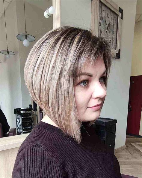Long Angled Bob Hairstyles With Bangs