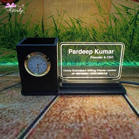 MDF Acrylic Pen Stand Clock – OSMLY