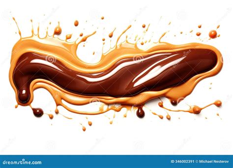 Splashing Mixture of Milk and Chocolate on a White Background Stock ...