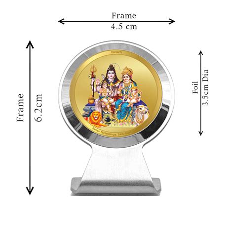 Diviniti 24K Gold Plated Shiv Parivar Frame For Car Dashboard, Home De ...
