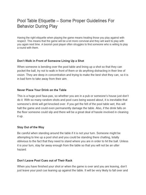 Image result for Pool Table Line Rules