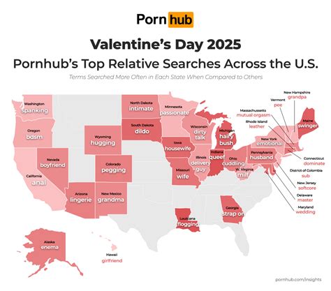 Pornhub's top pre-Valentine's Day searches by state, mapped | Mashable