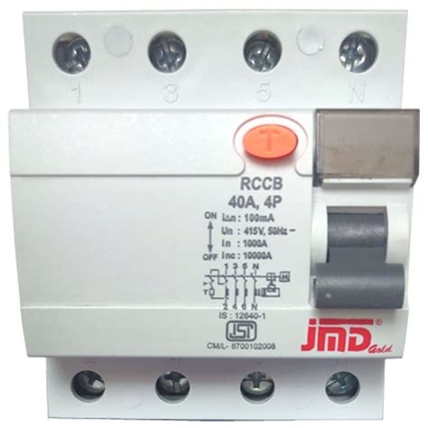 Buy JMD GOLD RCCB 4 Pole 40 AMP/100MA 240 V Residual Current Circuit ...