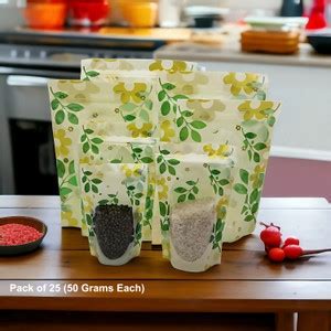 Velexe Reusable Zip Lock Stand Up Pouches | Floral Print| 100mm*150mm ...