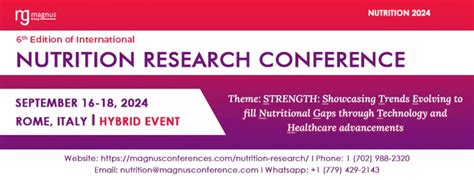 6th Edition of the International Nutrition Research Conference, rome ...