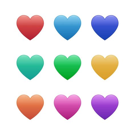 Hearts set multiple colour gradients | Free Vector