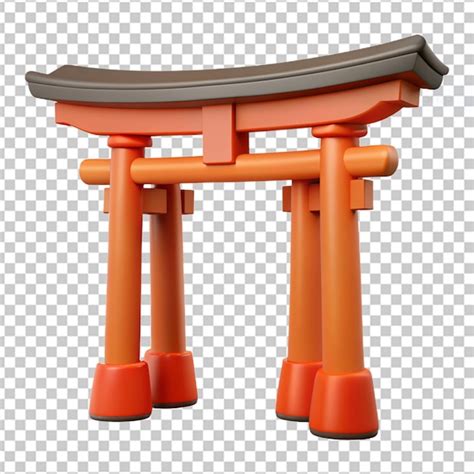 3d torii gate traditional japanese gate on white background | Premium ...