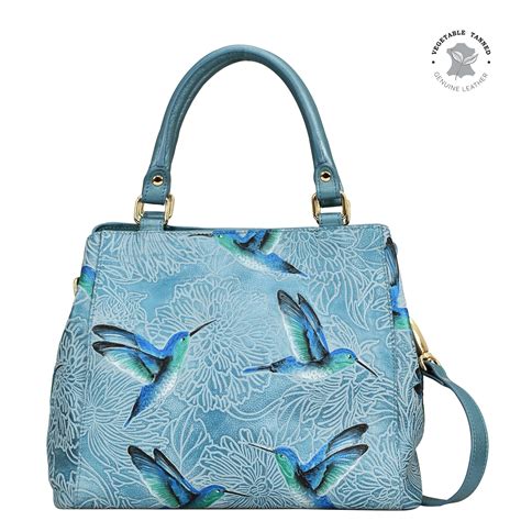 Buy Tooled Birds Sky Leather Hand-Painted Multi Compartment Satchel ...