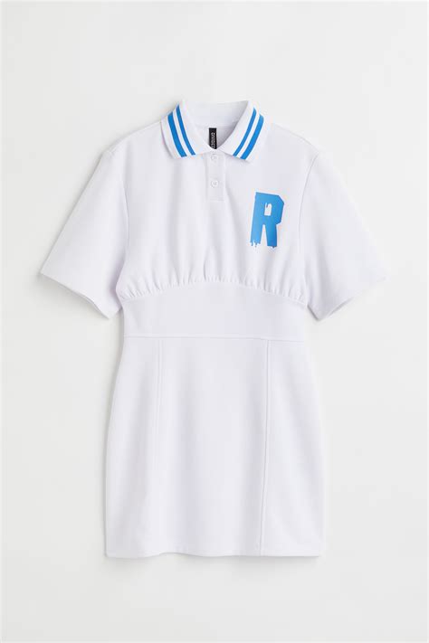 Printed sweatshirt dress - White - Ladies | H&M IN