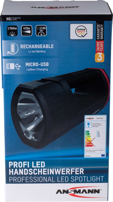 1600-0223 Ansmann | Ansmann HS5R LED Hand Lamp Black, Red ...