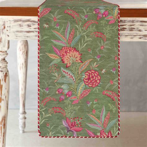 Buy Wild Flower Table Runner Green At Kainaat Design