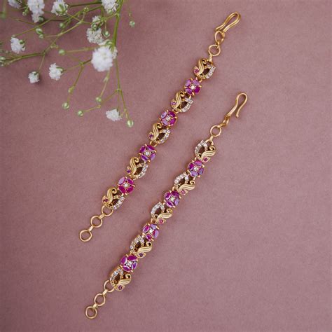 Radiant Red-White Ear Chain – Opal Touch