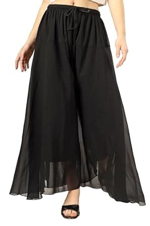 Buy SUMAYA FASHION Georgette Ethnic Bottom Wear Plain Sharara/Flared ...