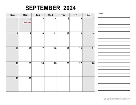 Free Printable Monthly September 2025 Calendar Printable