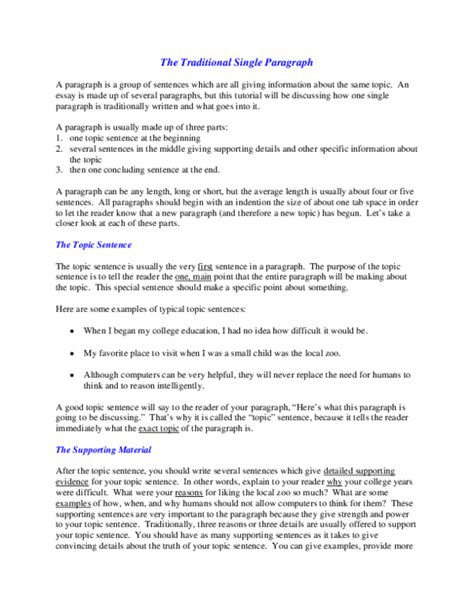 Image result for Example of One Word Paragraph