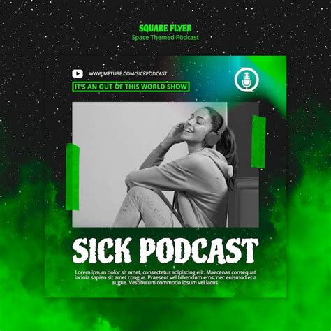 Modèle de podcast sur le thème de l'espace pour flyer | PSD Gratuite