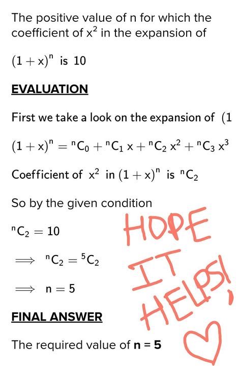 Find positive value of n for which the coefficient of x2 in the ...