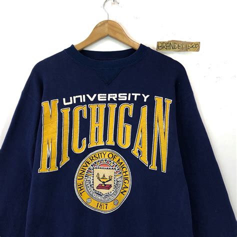 Rare Vintage University of Michigan Sweatshirt Big Logo University of ...