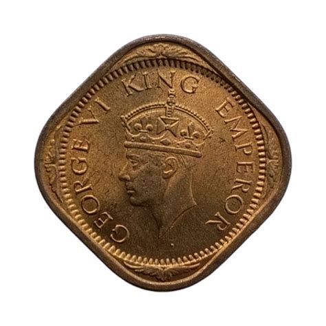 1942 1/2 Anna UNC Coin - George 6th King