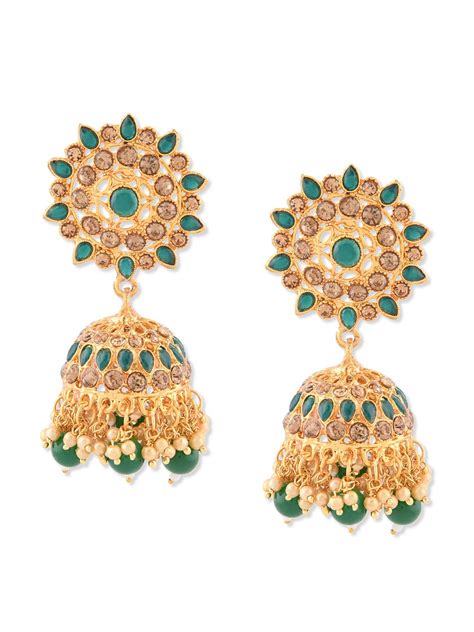 Zaveri Pearls Gold Tone Traditional Jhumki Earring For Women-ZPFK7467 ...