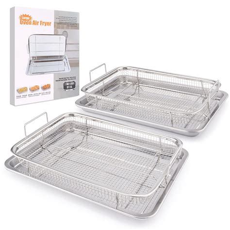 Buy 2 Pack Air Fryer Basket for Oven 15.7"x11.8", Large Air Fryer ...