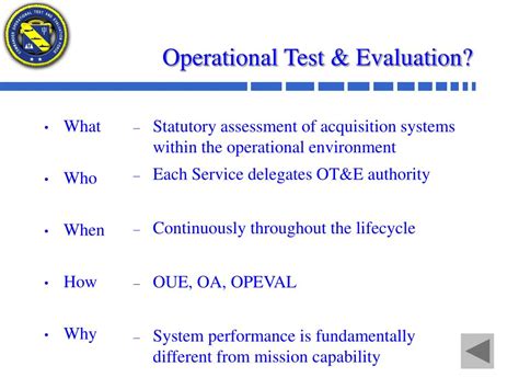 Image result for Operational Test and Evaluation Structure
