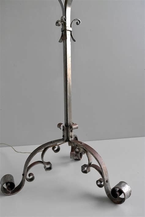 Exceptional and Large French Curled Wrought Iron Floor lamp For Sale at ...