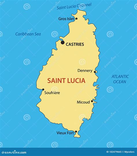 Map Of Saint Lucia Cartoon Vector | CartoonDealer.com #84820473