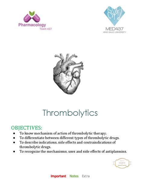 Thorombolytic agents stu - Thrombolytics OBJECTIVES: To know mechanism ...