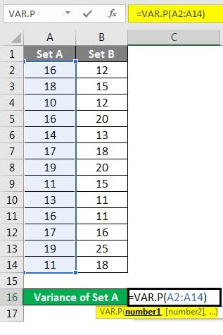 How to Find Sample Variance in Excel 的图像结果