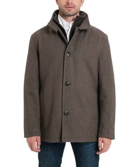 LONDON FOG Men's Wool Blend Car Coat with Bib | eBay
