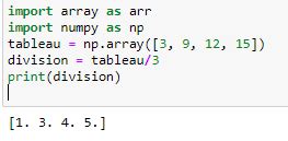 Image result for Comment Declarer Un Tableau En Python