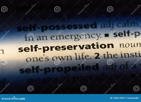 Self preservation stock image. Image of english, text - 126617947