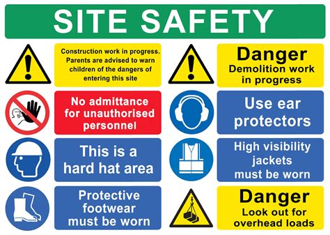 Building Site Safety Construction Signs Boards Health And Safety ...